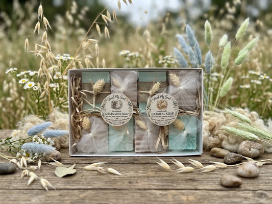 Goats milk and oatmeal handmade soap gift set